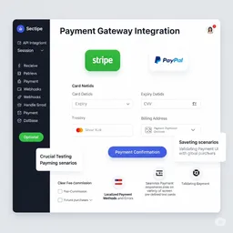 desktop preview of payment form with interactive submit button and visual feedback after successful transaction