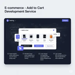 desktop view of animated Add to Cart button with visual state change after clicking