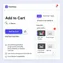 desktop preview of add-to-cart feature with prominent add button and smooth confirmation animation