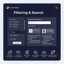 desktop view of product filtering panel with brand and price filters applied in real time
