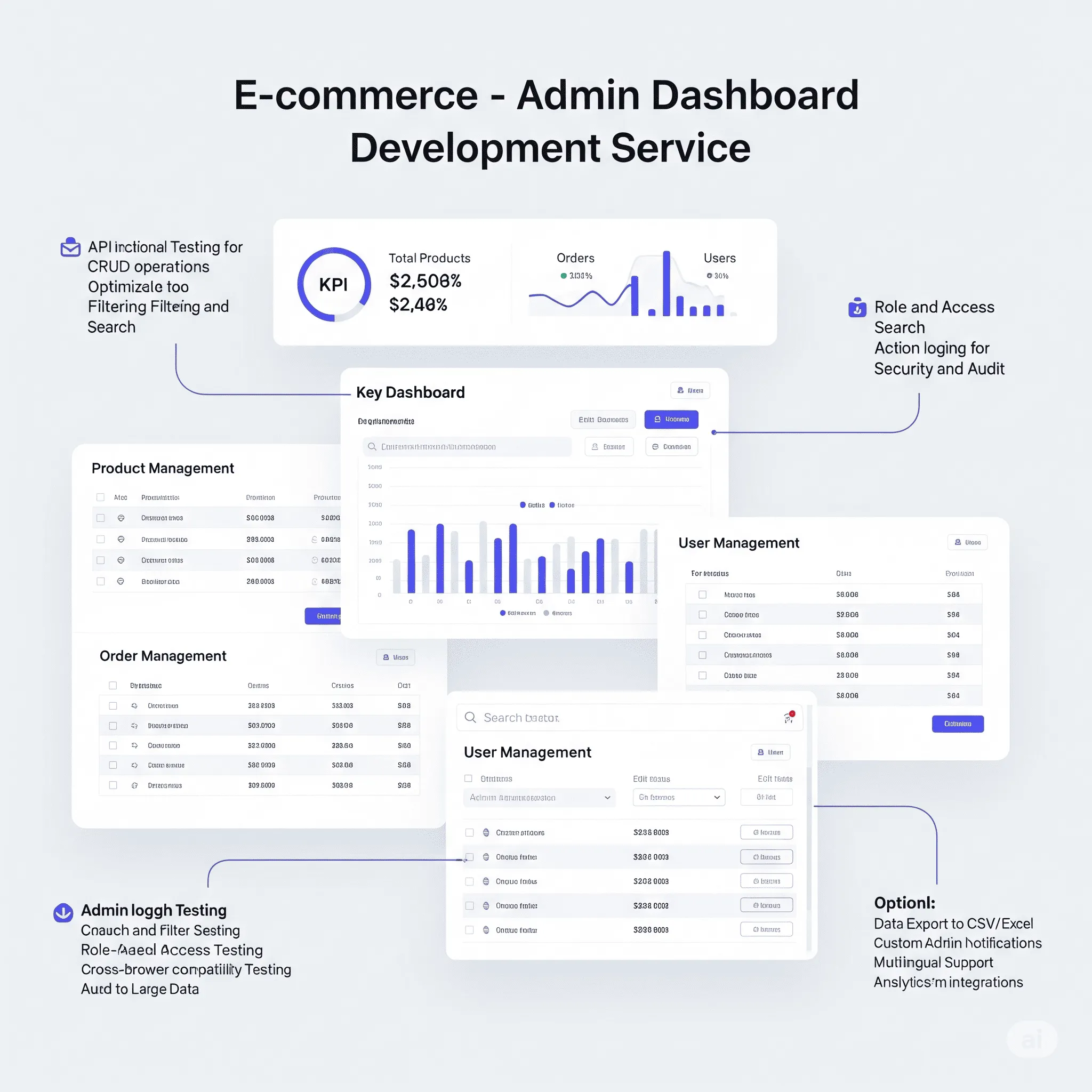 desktop view of admin panel displaying real-time order and inventory counters in dashboard header