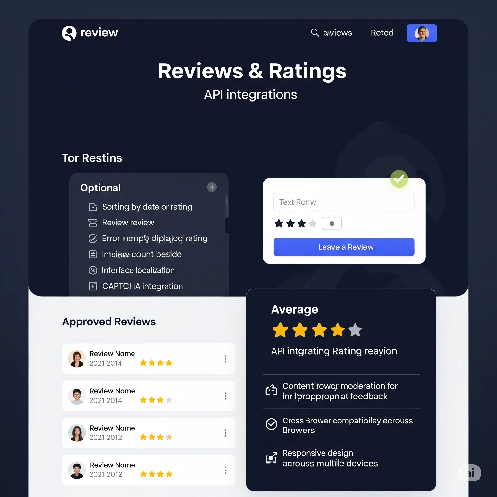 desktop view of fast-loading reviews section with sorting options and responsive rating display