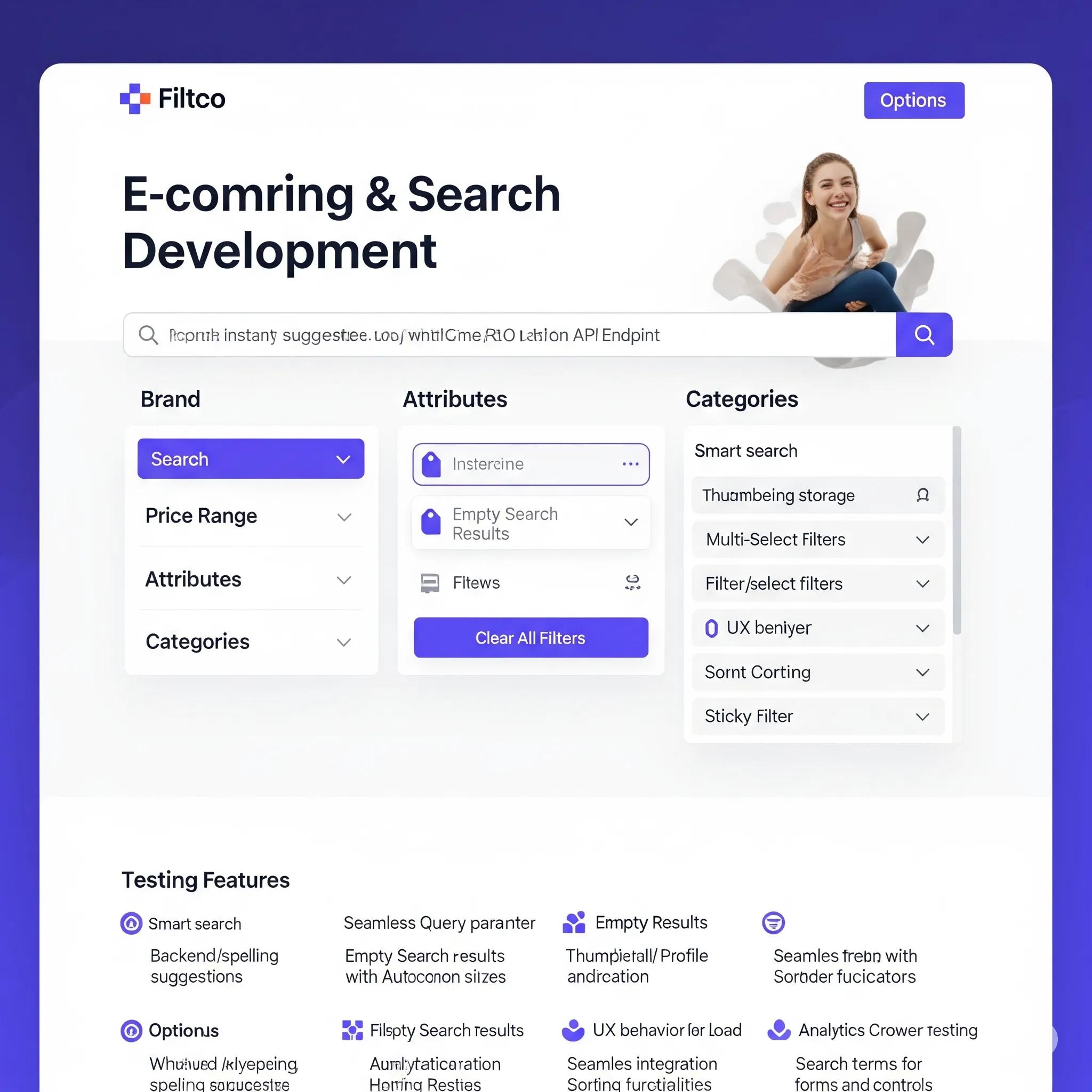 high-speed desktop filtering system with instant updates to product listing on filter change