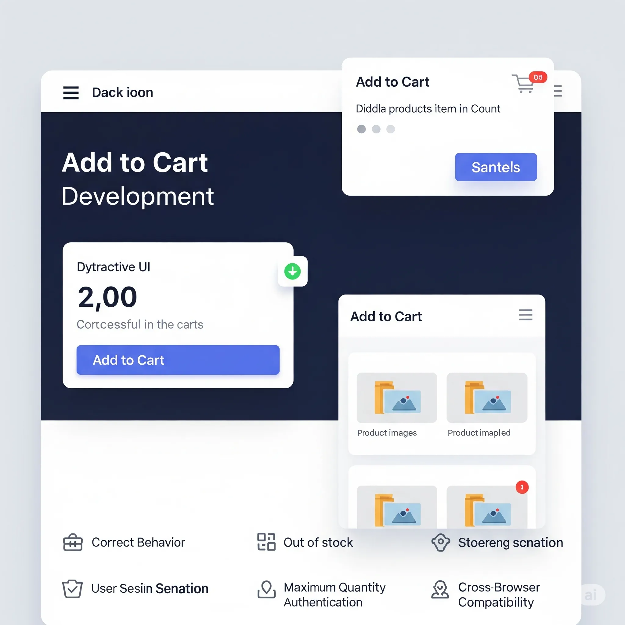 desktop preview of add-to-cart feature with quick cart preview and fast load performance