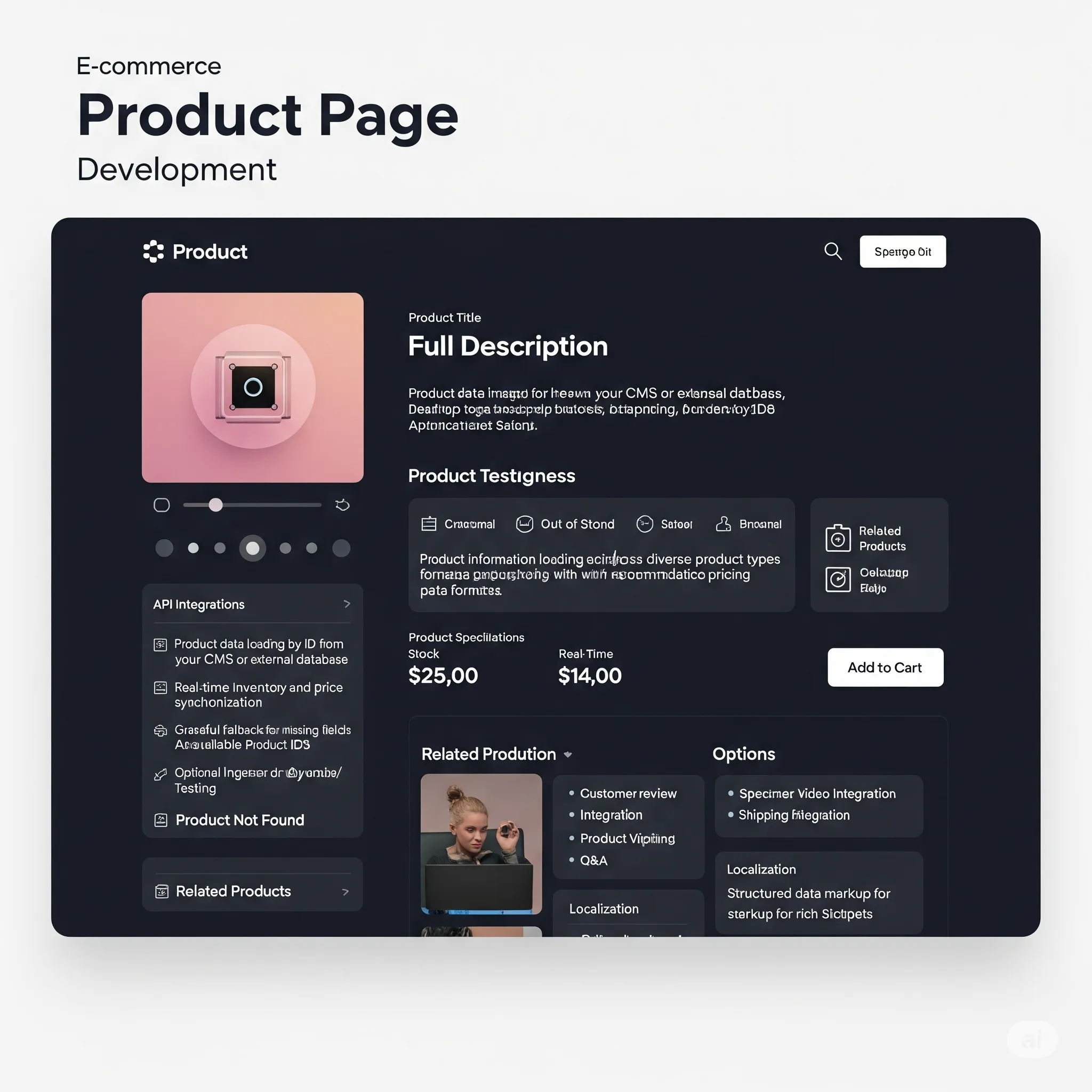 desktop screenshot of product page highlighting fast quick-cart preview and seamless performance