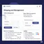 desktop preview of shipping address form with street, city, and postal code fields and validation hints