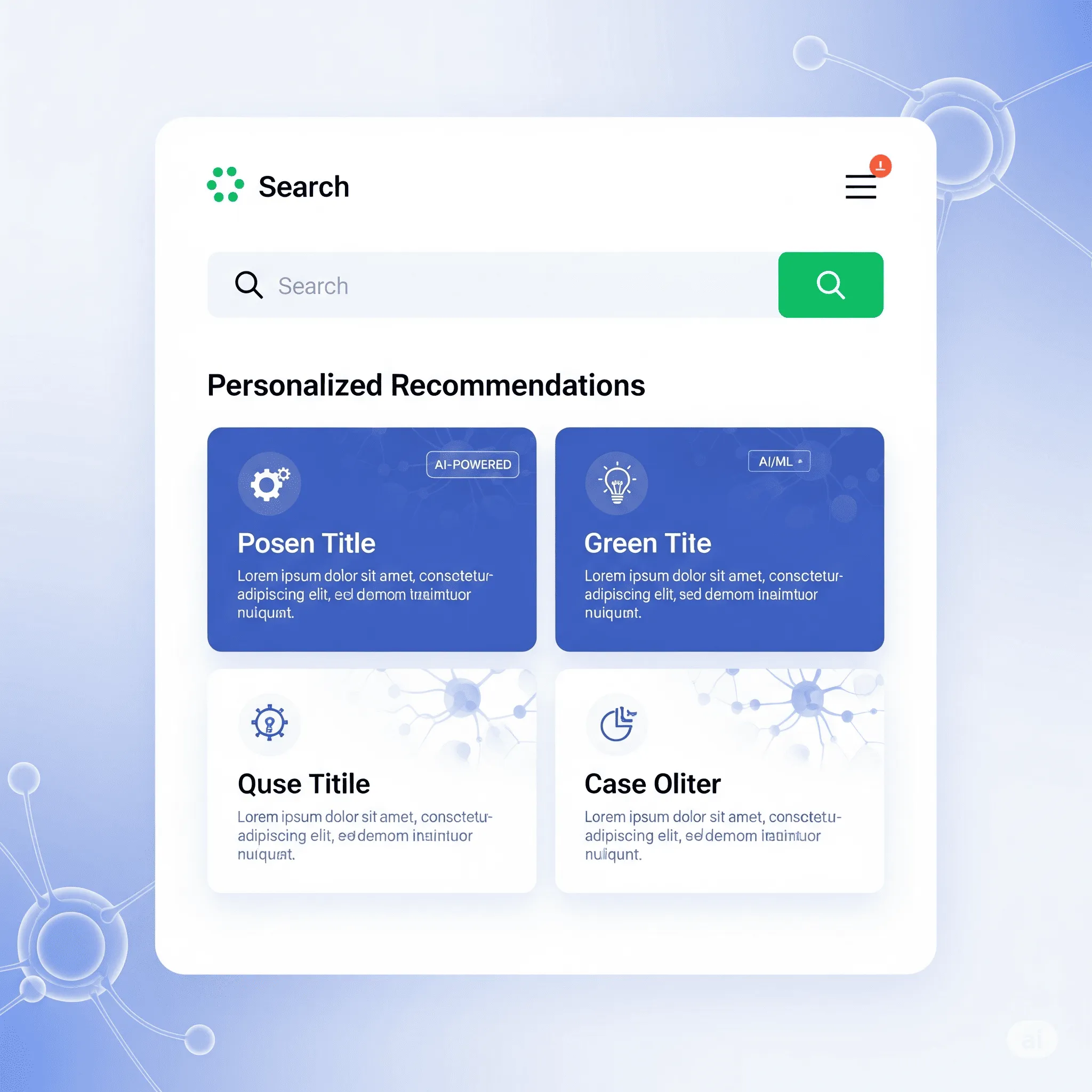 desktop view of personalized product recommendations integrated into a corporate website layout