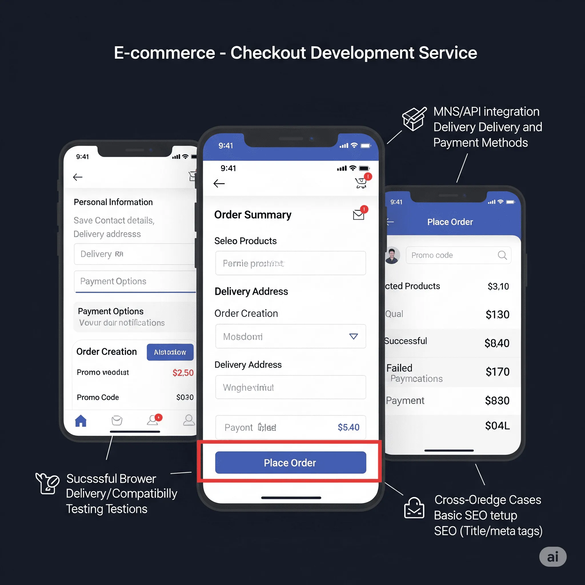 final step of desktop checkout showing order review and confirm button with clean UI