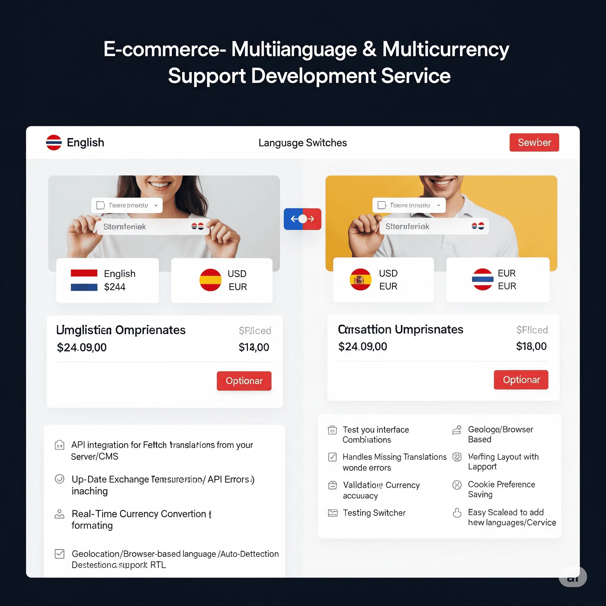 desktop preview of real-time language switching with fast content update and UX smoothness