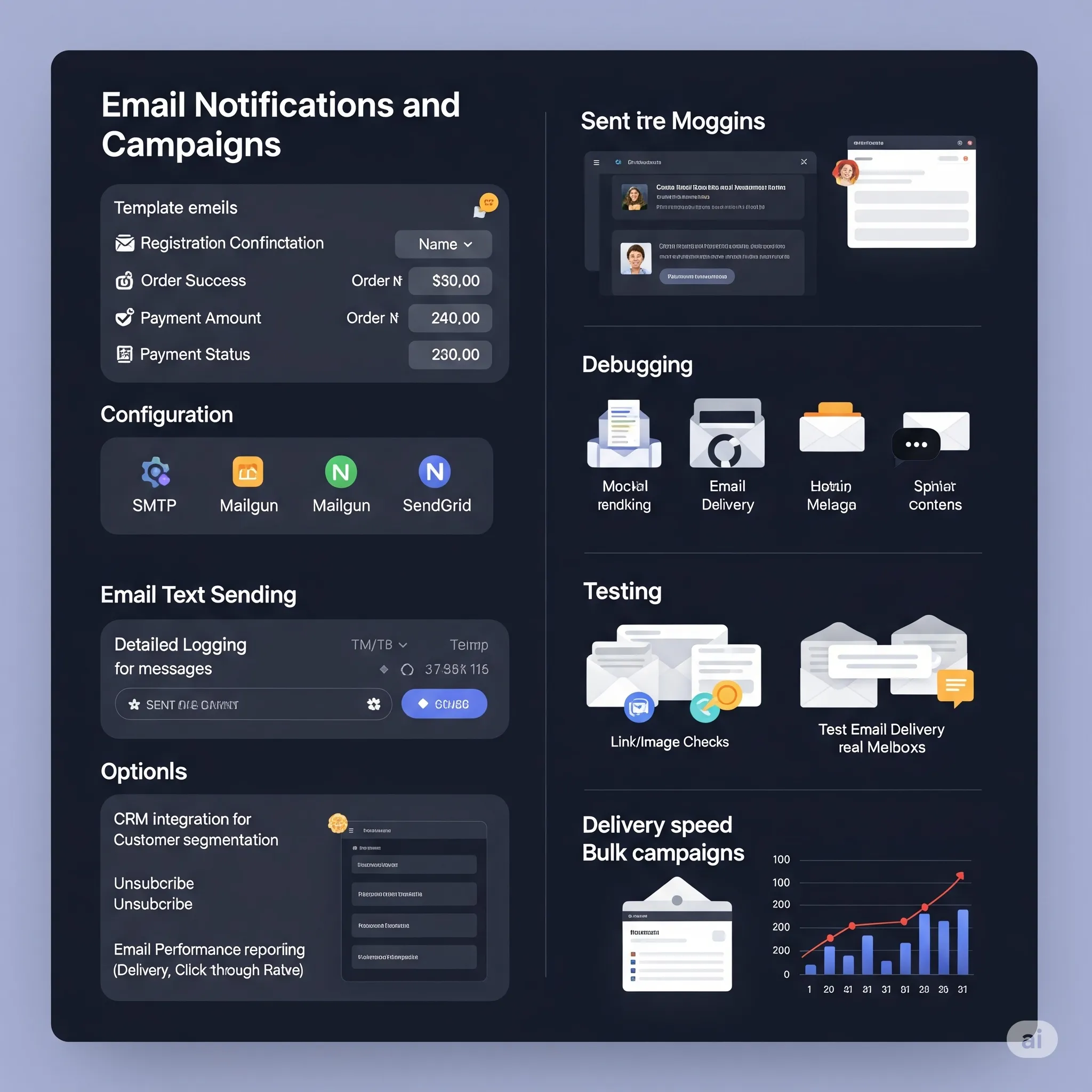 desktop view of order confirmation email showing product summary, total amount, and call-to-action button