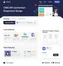 desktop preview of landing page with navigation menu, contact form, and customer trust section
