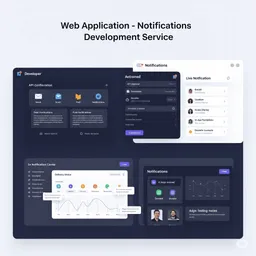 desktop preview of notifications center dashboard showing email, push, and in-app message settings