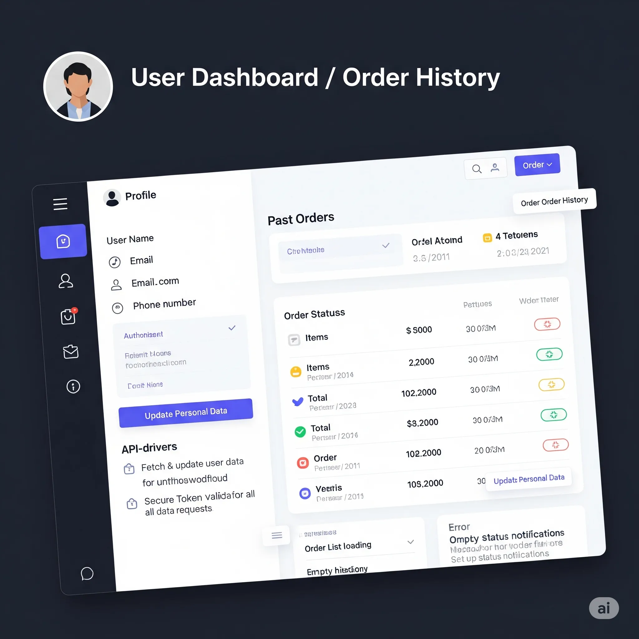 expanded order details view on desktop with product list, totals, and reorder option