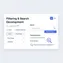desktop preview of filtering and search module showing reset-filters button and grid pagination controls