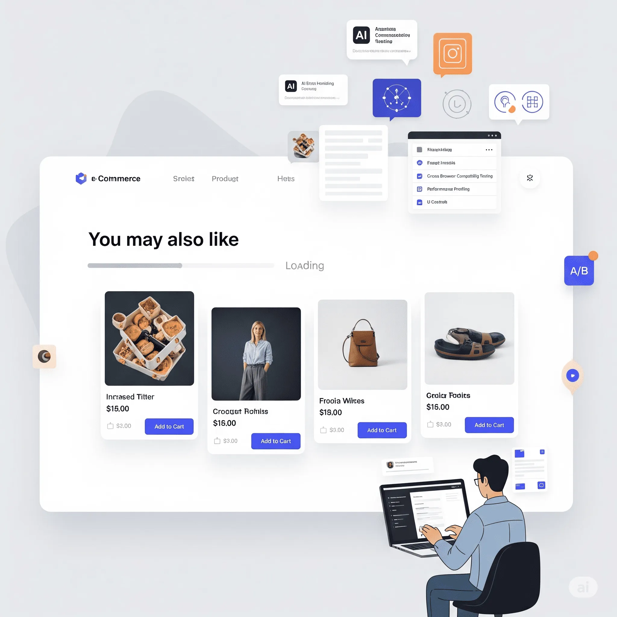 desktop preview of AI-powered product recommendation slider with personalized suggestions and smooth transitions