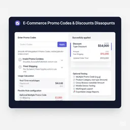 desktop preview of promo code input field with confirmation of applied discount and updated total price