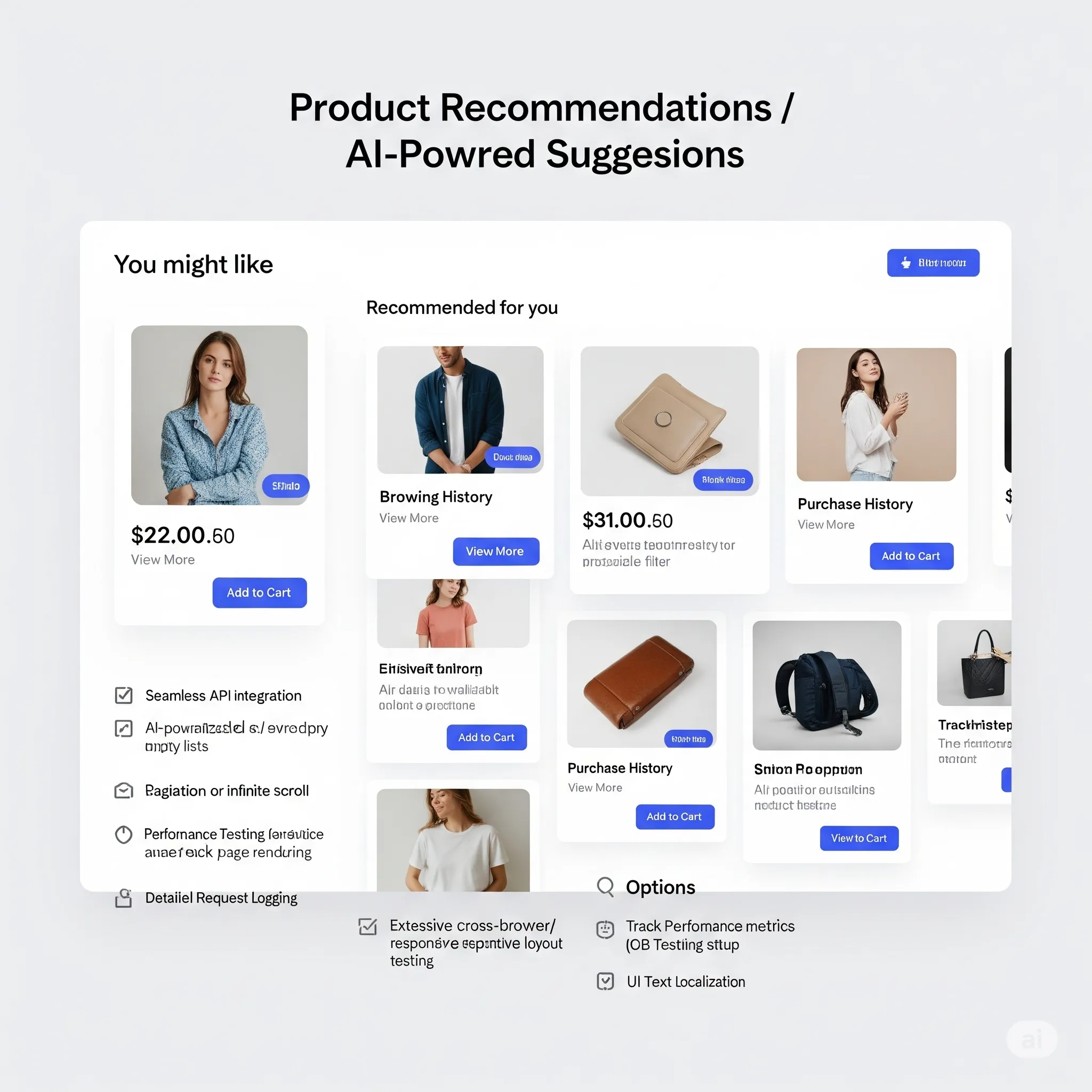 desktop view of loading animation while fetching personalized recommendations from AI service