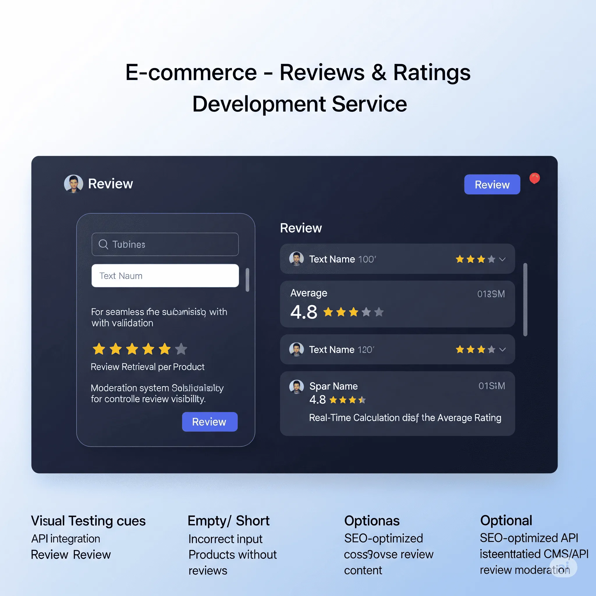 desktop view of review submission form with star rating and text input for user feedback