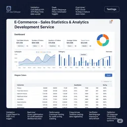 desktop view of sales analytics dashboard showing key performance indicators and interactive chart widgets