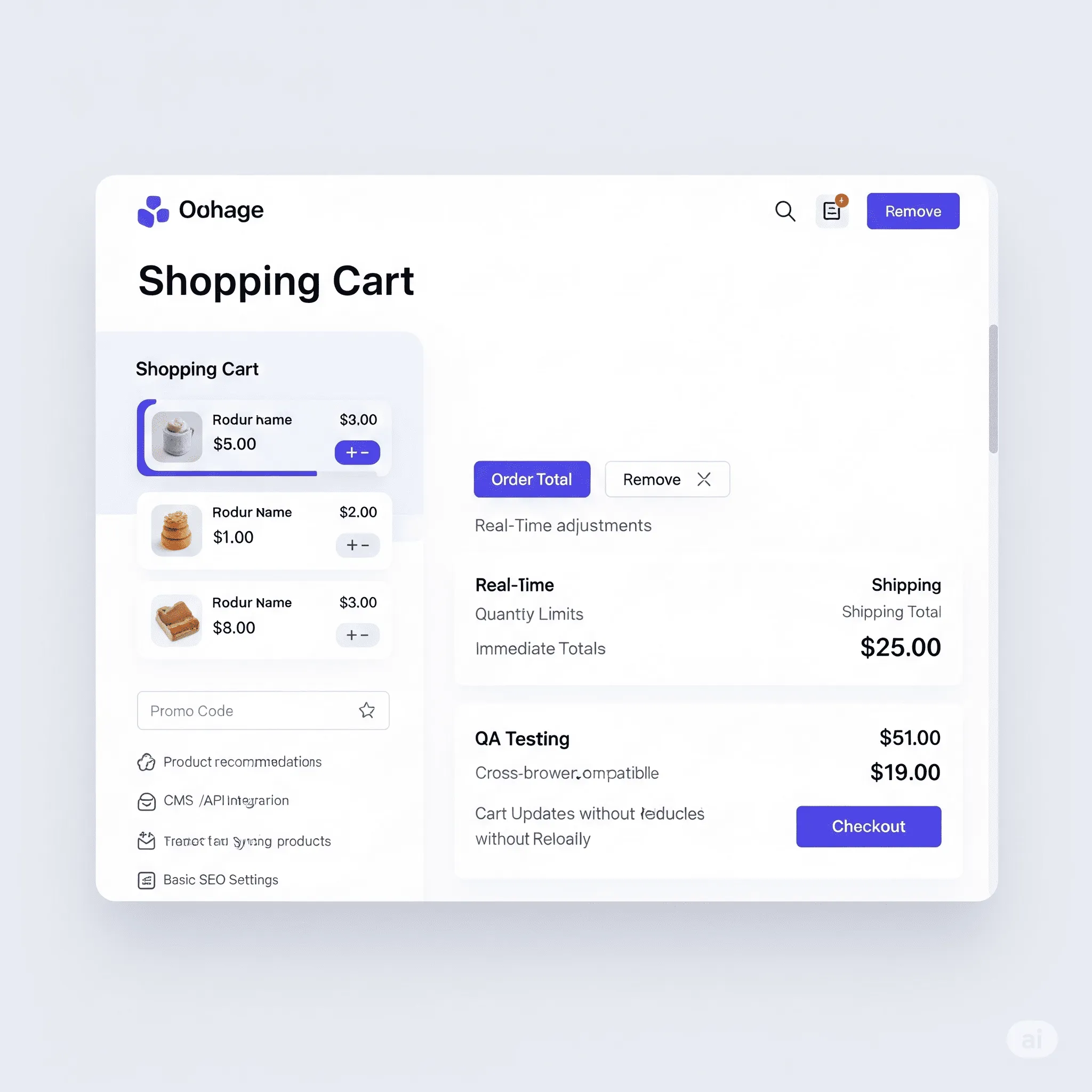 desktop interface showing animated add-to-cart button with confirmation visual effect