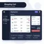 desktop preview of shopping cart with visible checkout button and updated cart counter in the header