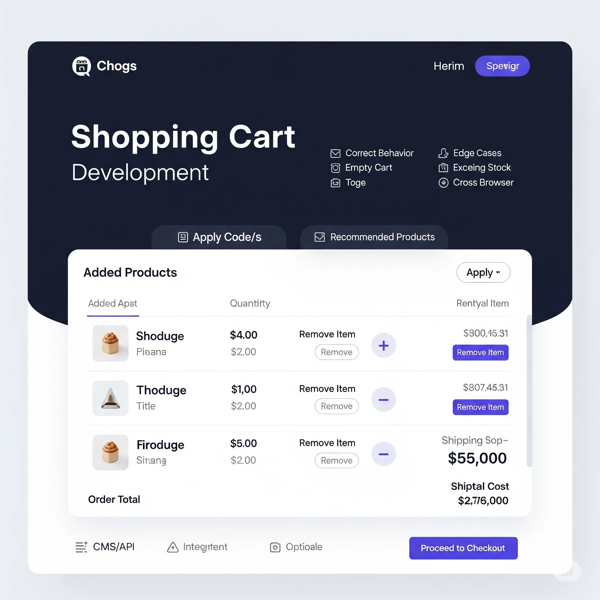 desktop preview of shopping cart with friendly empty-state illustration and quick-loading design
