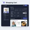 desktop preview of shopping cart page showing product list with quantity controls and total price updates