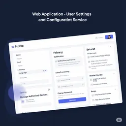 desktop preview of user settings interface with smooth animation when saving preferences