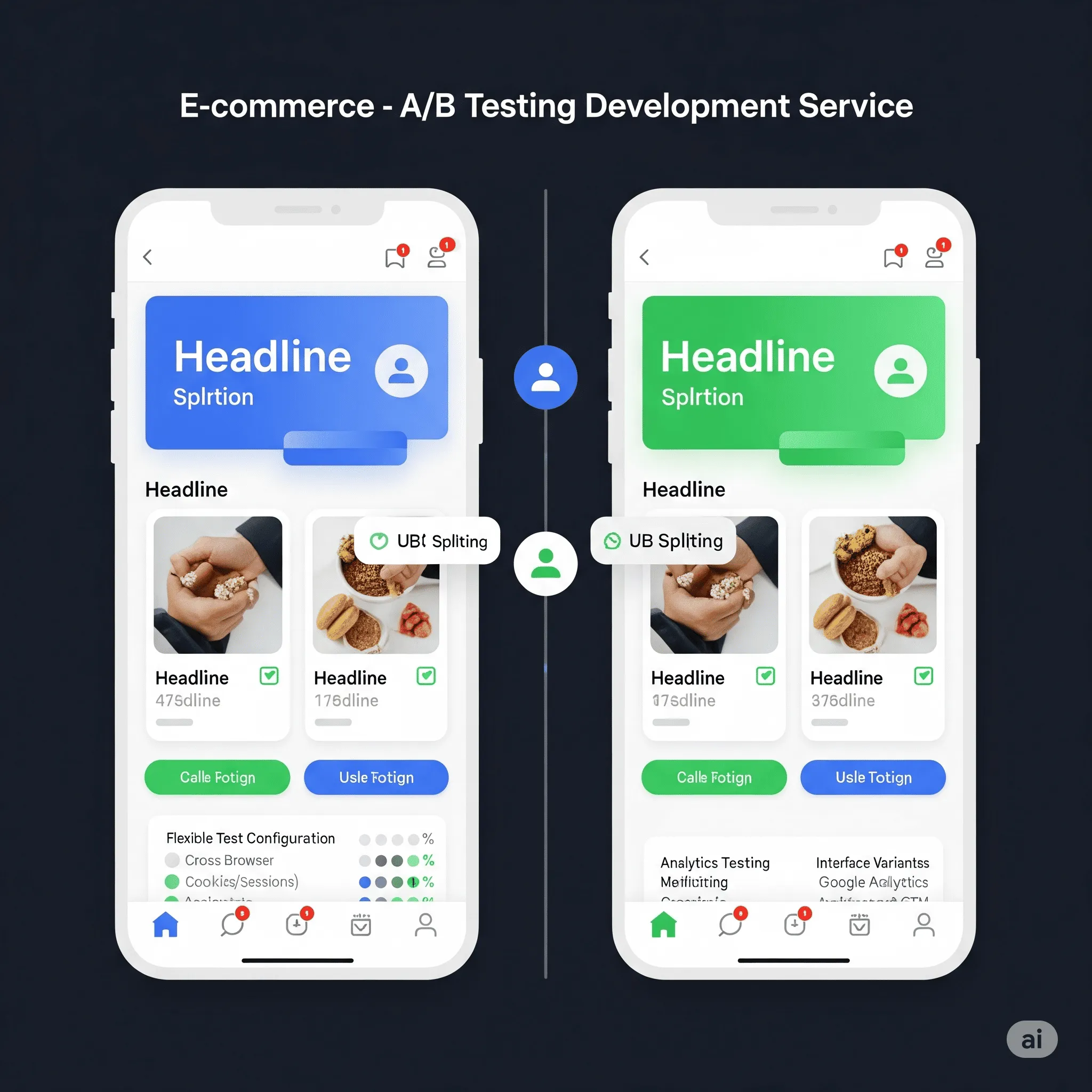 mobile preview showing notification of successful user interaction tracked during A/B testing