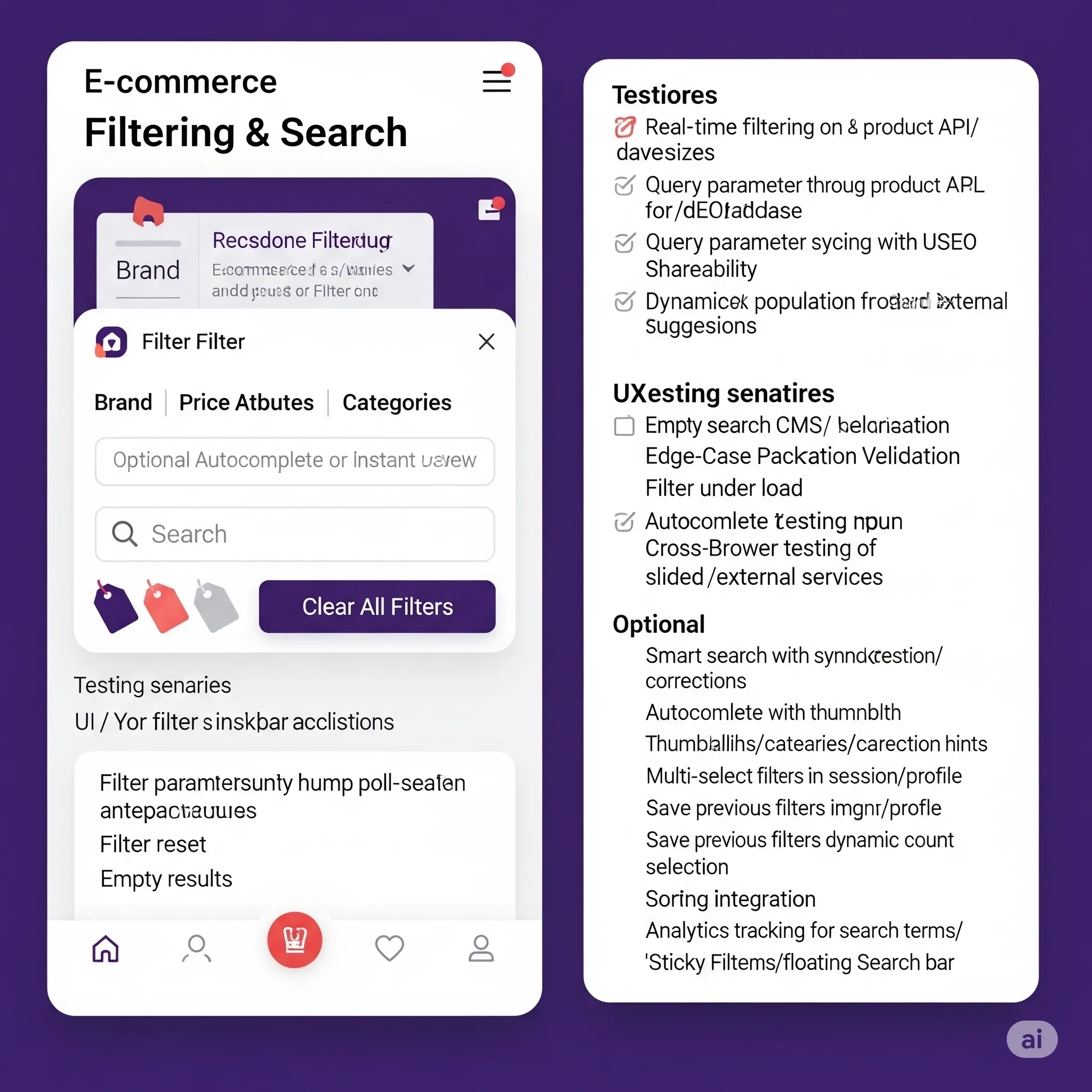 mobile view of search field with responsive layout and live typing feedback