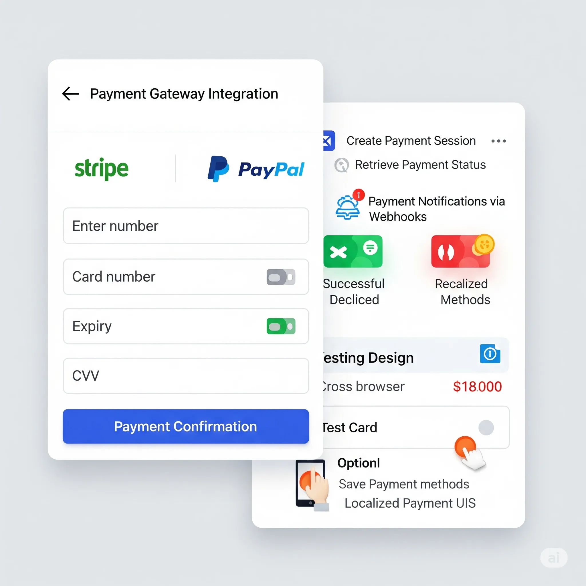 mobile-optimized payment form with responsive layout and secure confirmation flow for touch devices
