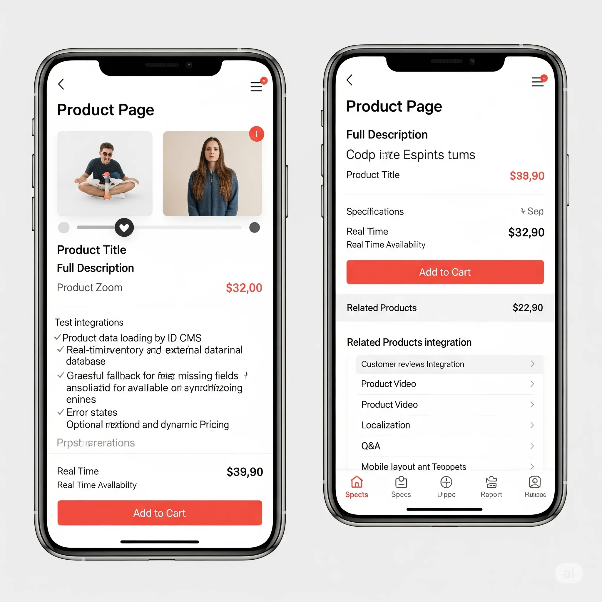 mobile view of product page with responsive add-to-cart button providing immediate feedback on tap