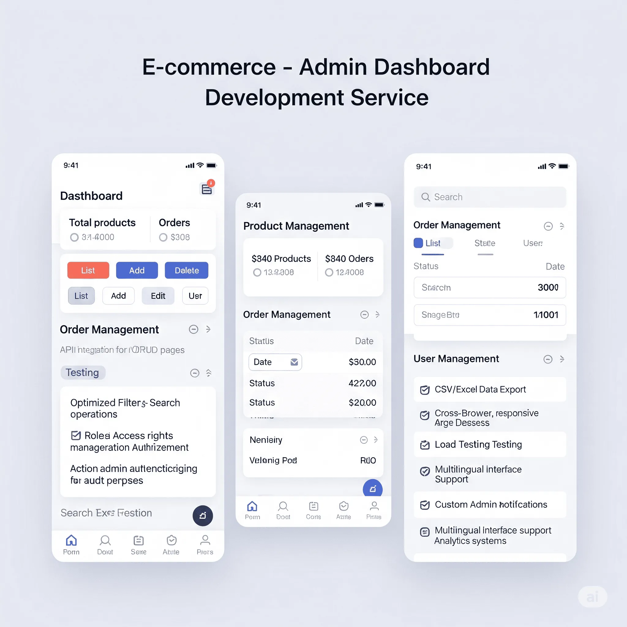 mobile admin dashboard preview with animated confirmation popup after updating product information