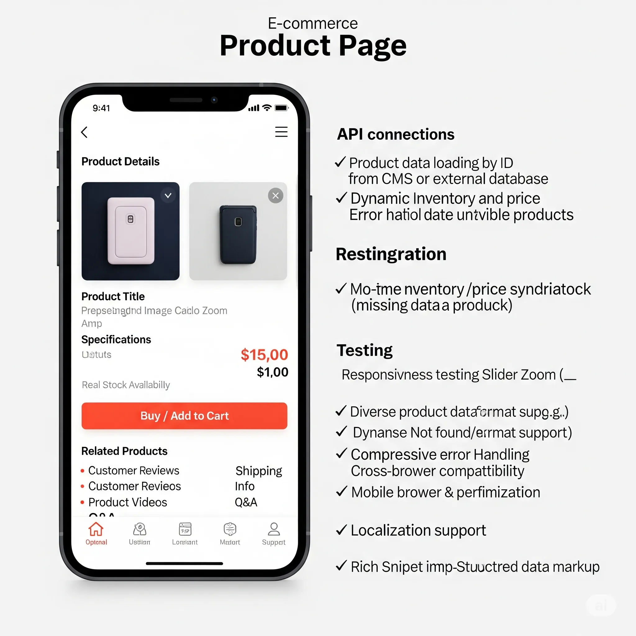 mobile view of product page with smooth popup animation indicating successful add-to-cart action