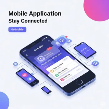 mobile preview of cross-platform application for iOS and Android with clean tab navigation