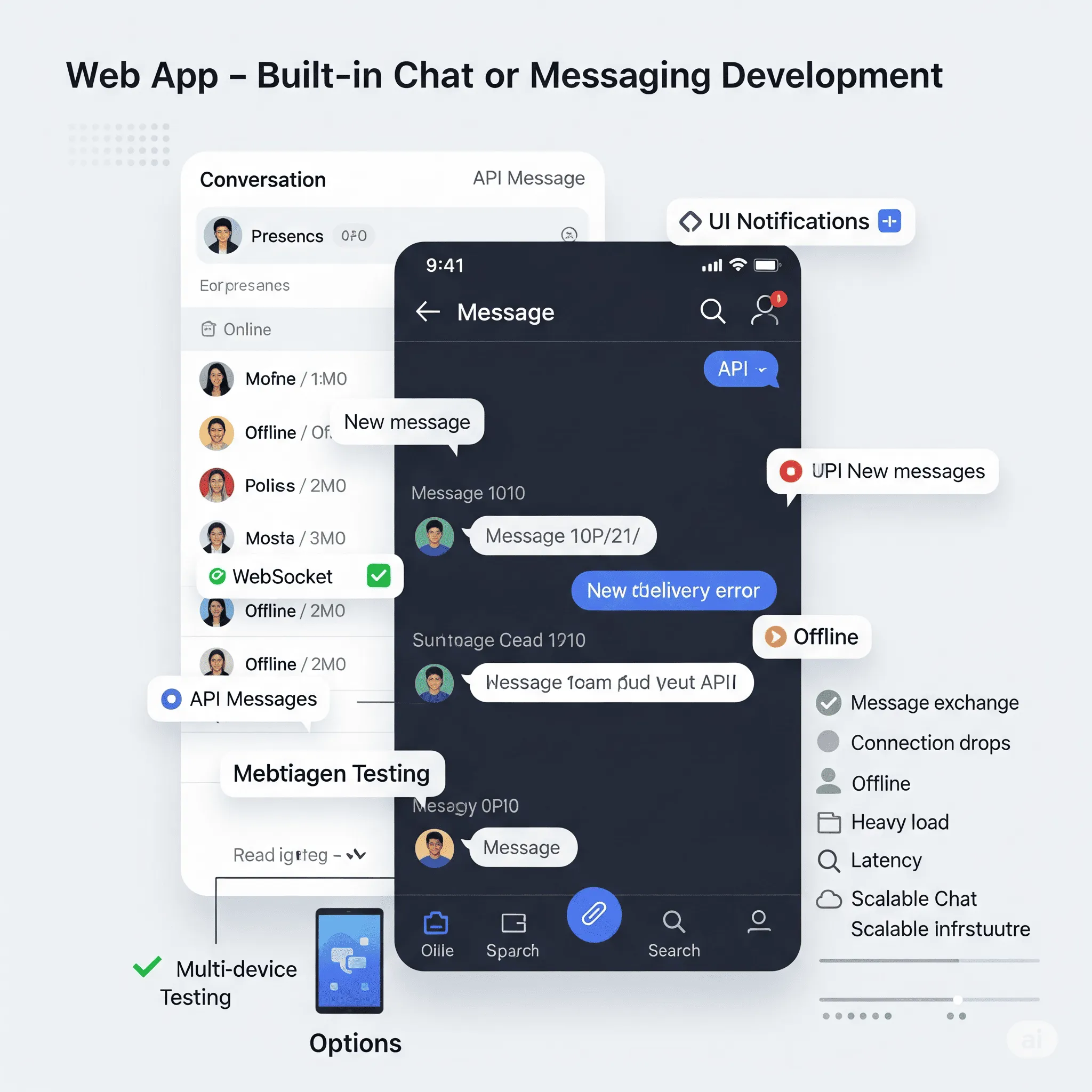 mobile view of chat interface optimized for small screens with message bubbles and input controls