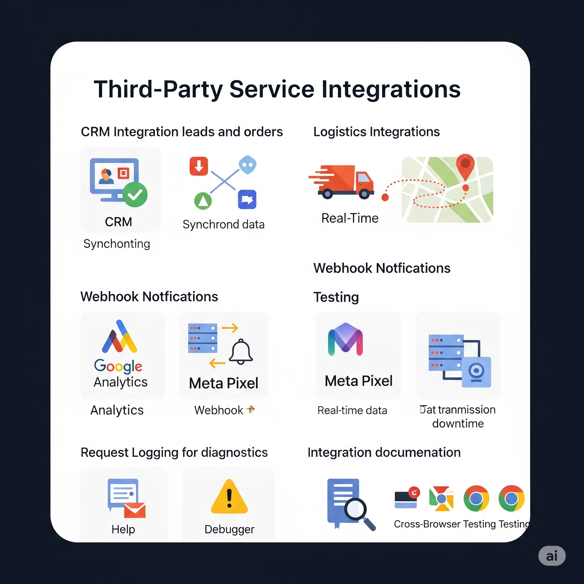 mobile preview showing logistics tracking details pulled via API and displayed to the user