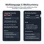 mobile view of language and currency switchers optimized for small screens with touch controls