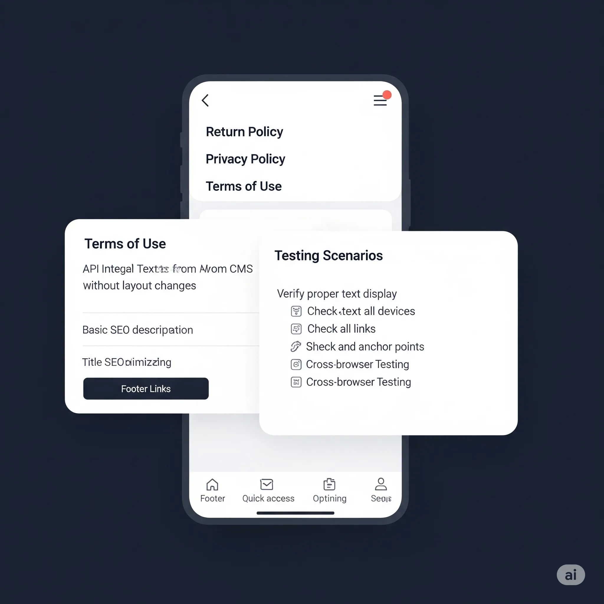 mobile preview of legal page content tested across browsers for consistent formatting and accessibility
