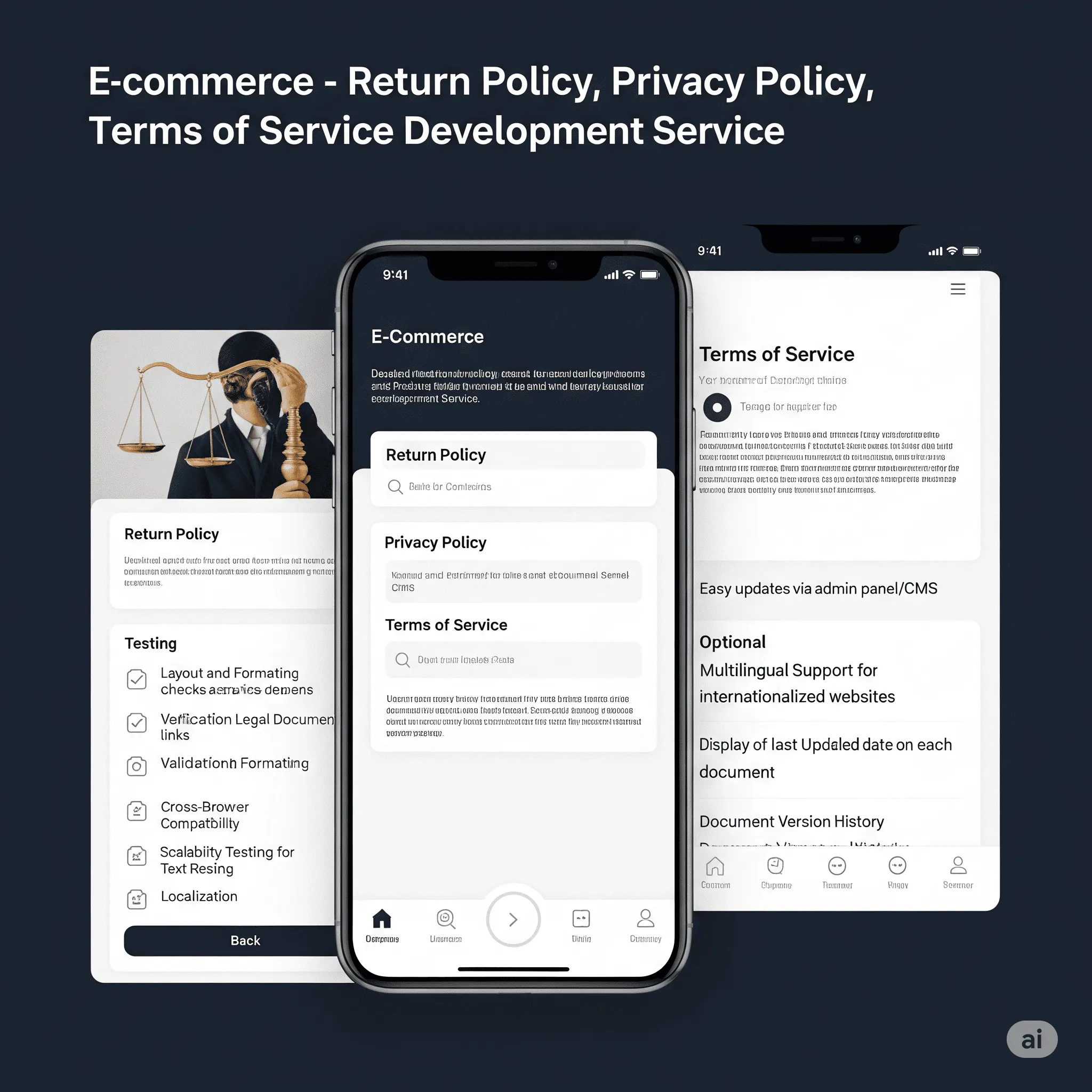 mobile preview of legal document page with responsive typography and easy-to-read layout