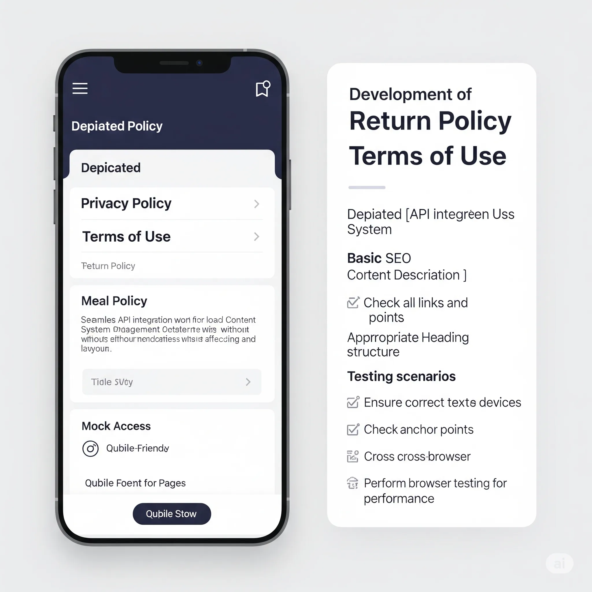 mobile view of legal pages optimized for readability with responsive font and layout