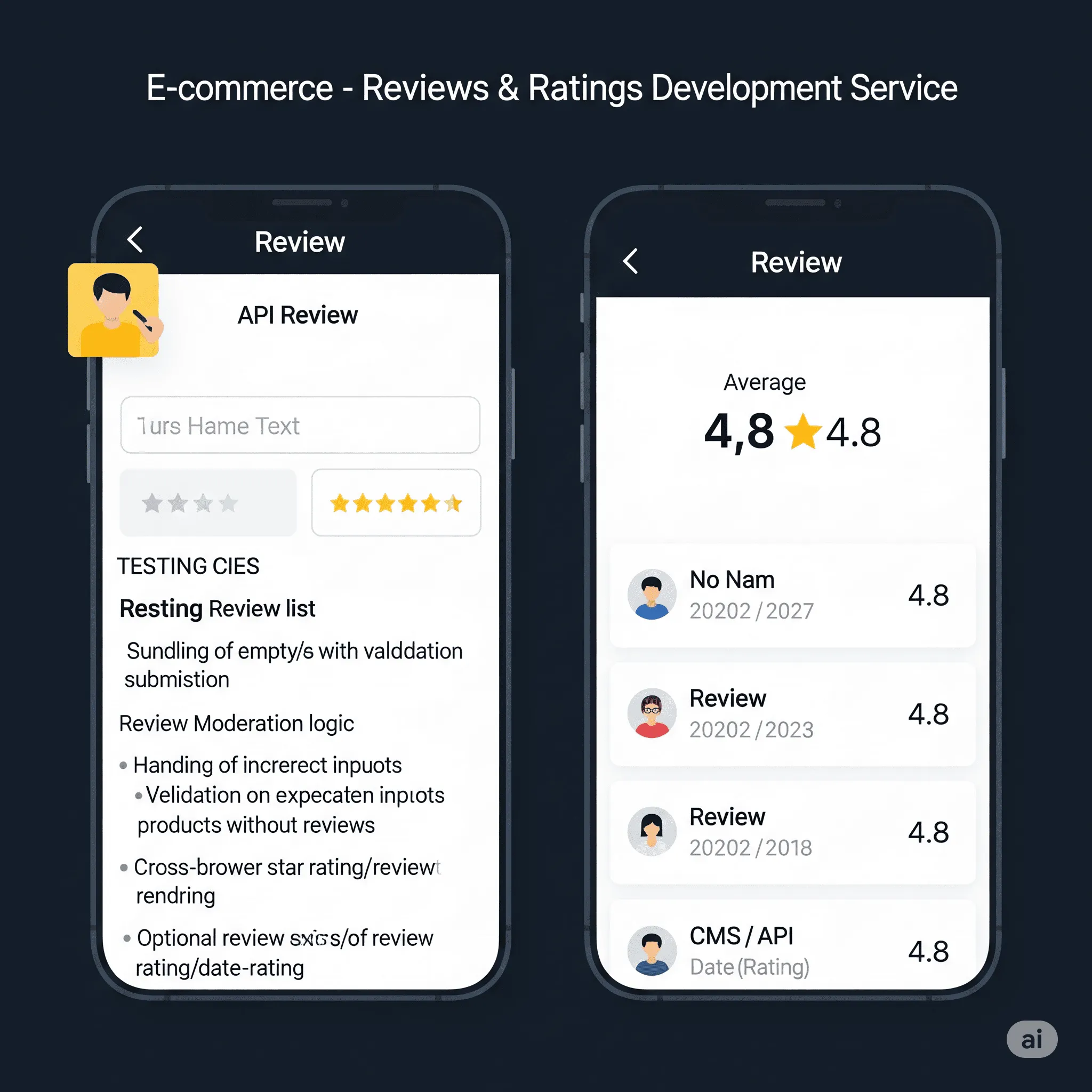 mobile screen showing empty state illustration and message when no product reviews are available