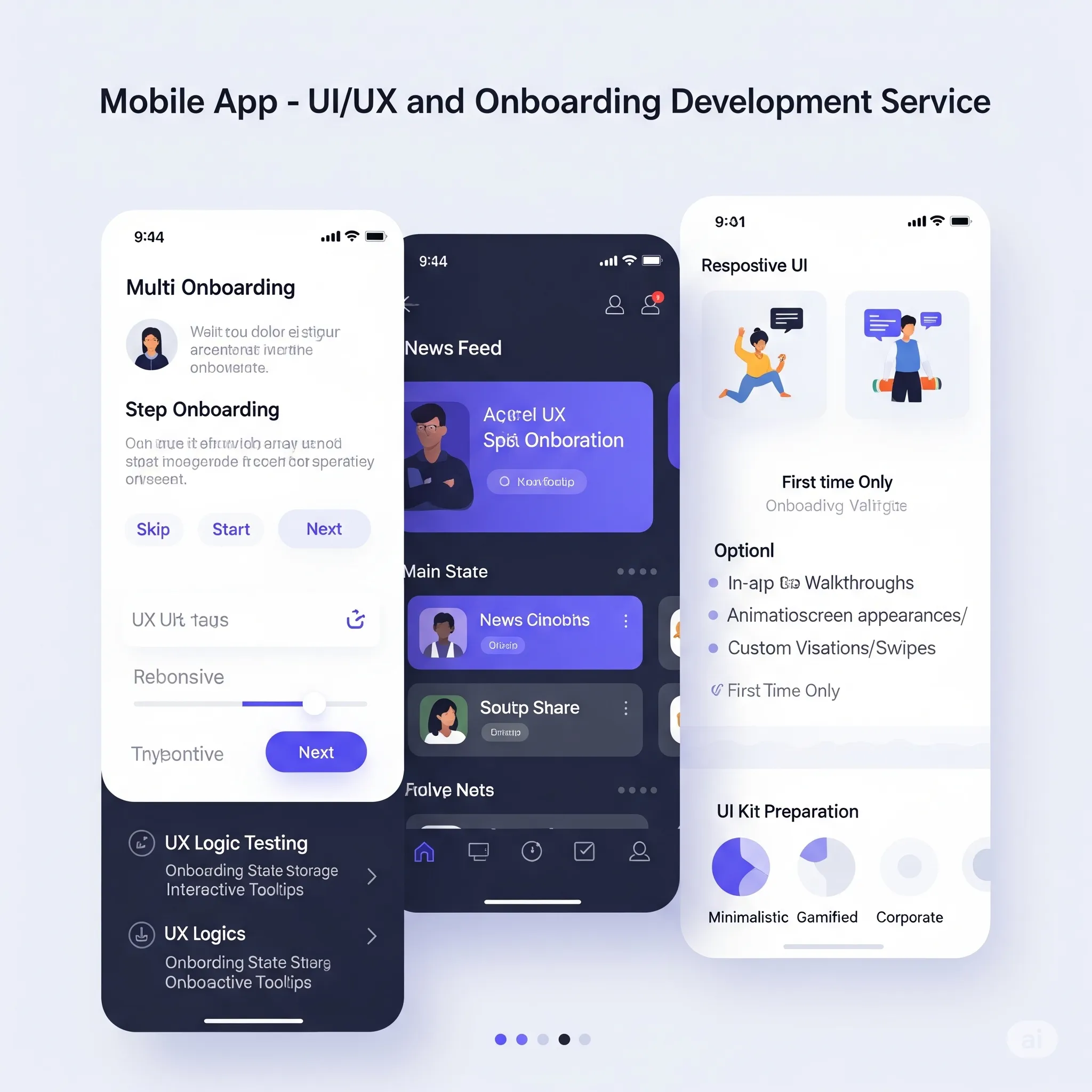 mobile onboarding screen with swipe animation and real-time feedback on user interaction