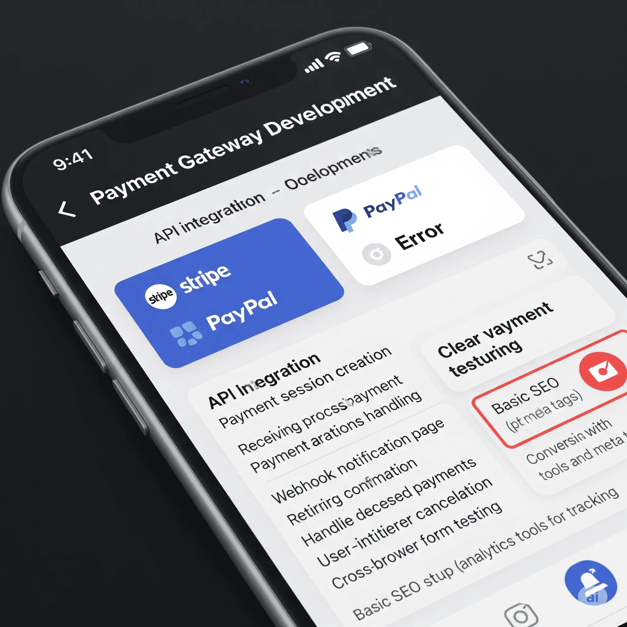 mobile view of responsive payment form optimized for one-hand use and touch input