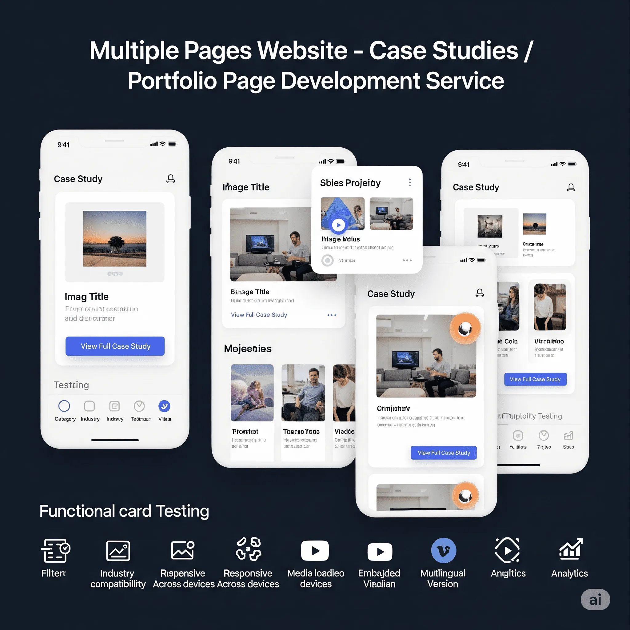 mobile view of portfolio case card featuring embedded video presentation for enhanced project showcase