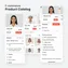 mobile catalog preview with category filters and smooth scroll pagination