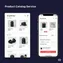 Mobile preview of product catalog showing SKU selection and responsive layout