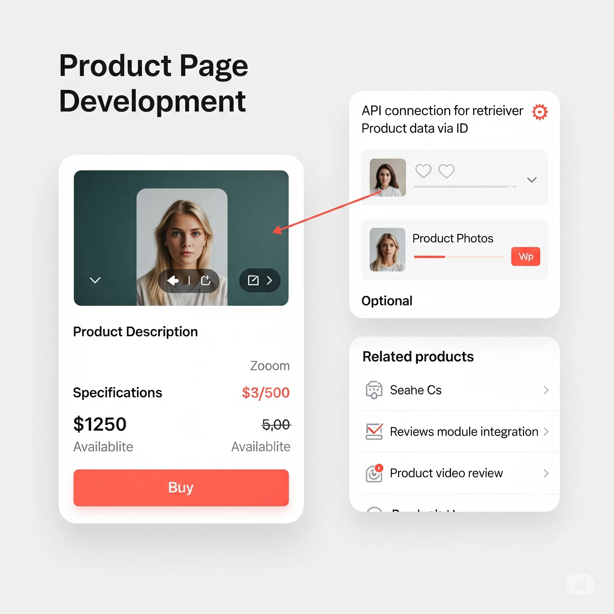 mobile view of product page featuring responsive photo gallery and smooth swipe interaction