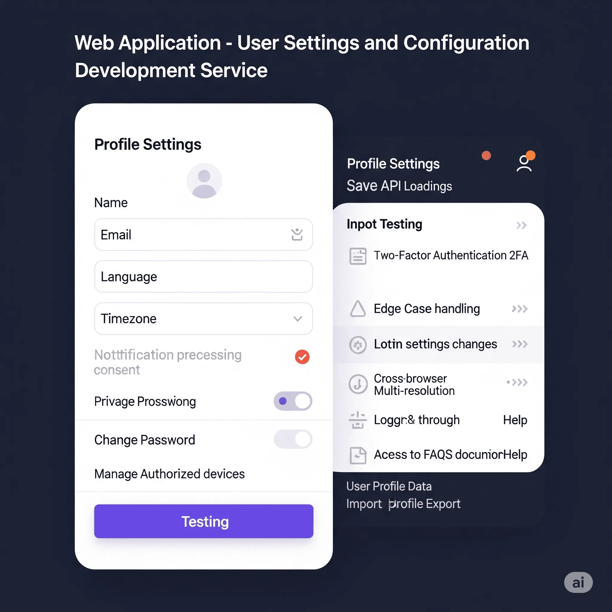 mobile preview of successful profile update with confirmation message and animated feedback