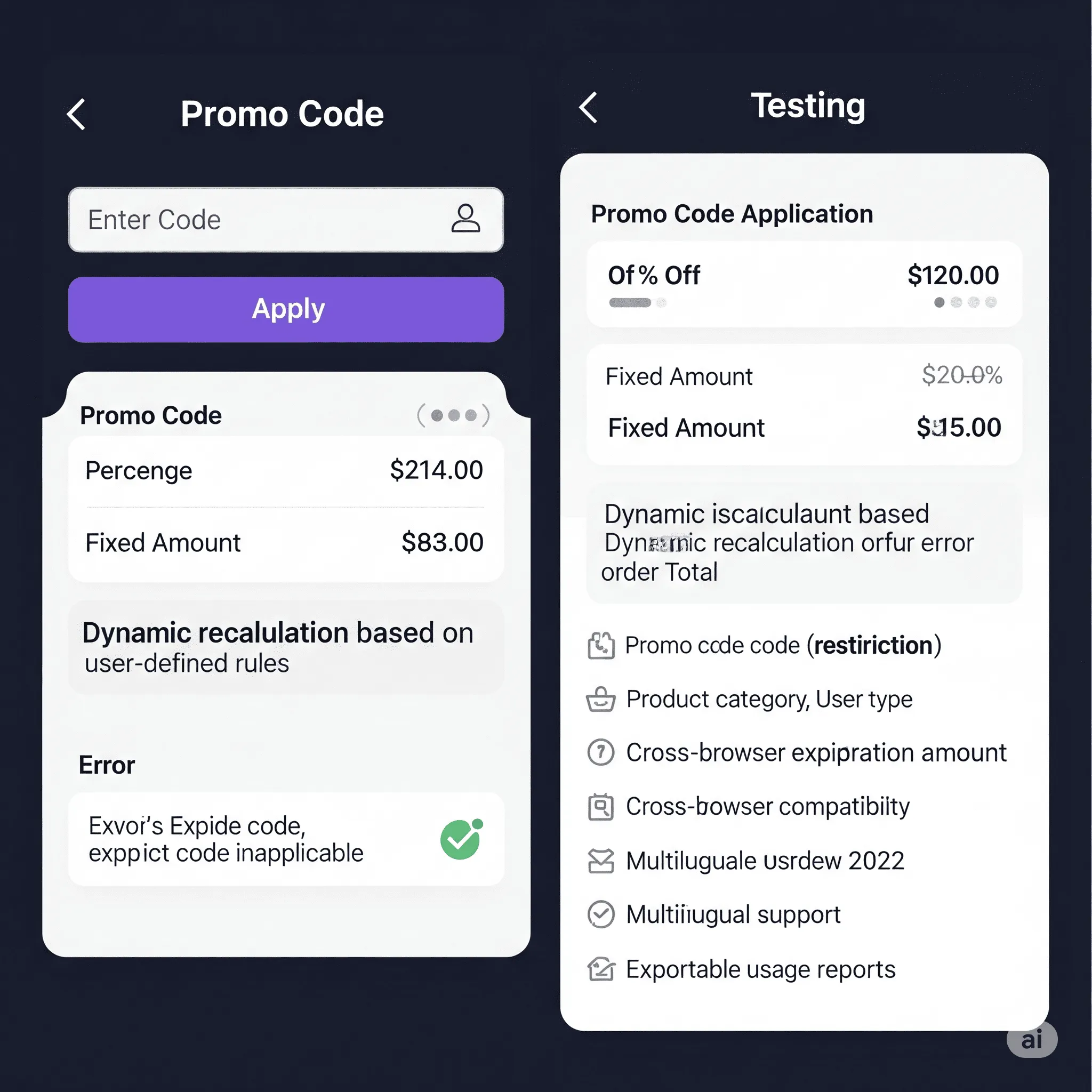 mobile interface preview of user-friendly promo code form designed for small screens
